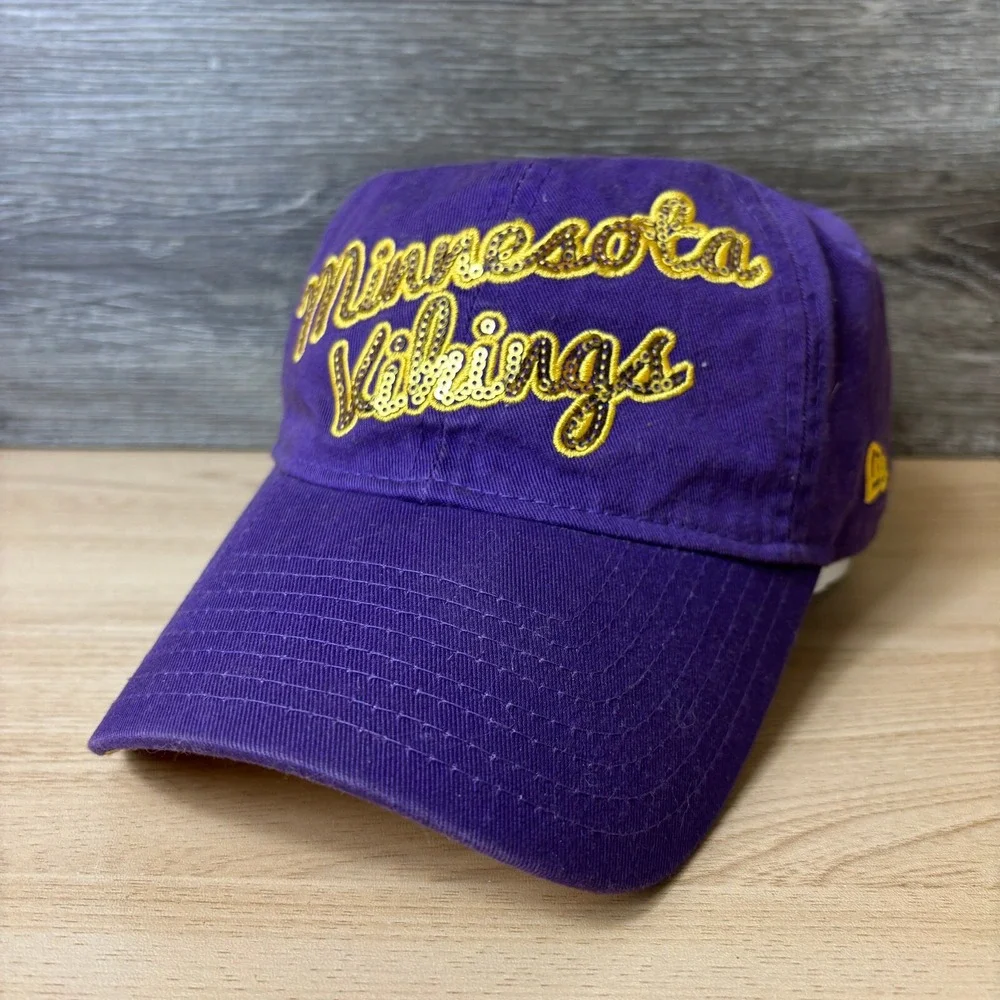 Minnesota Vikings Hat Cap Strap Back Womens Purple NFL Football New Era Ladies